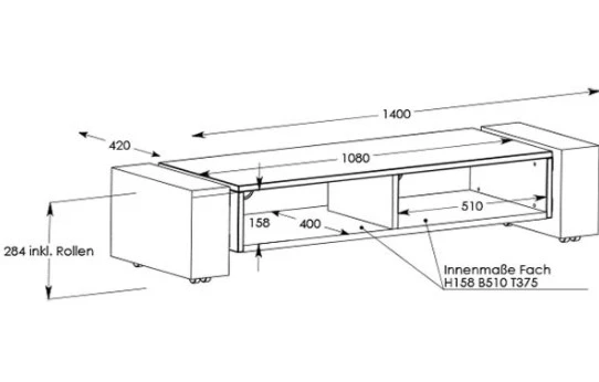 X-Line lowboard 1400 open - Image 5